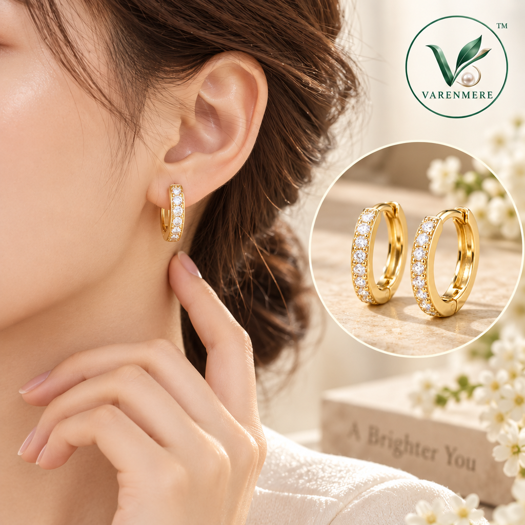 Varenmere™ Pavé Huggie Hoop Earrings