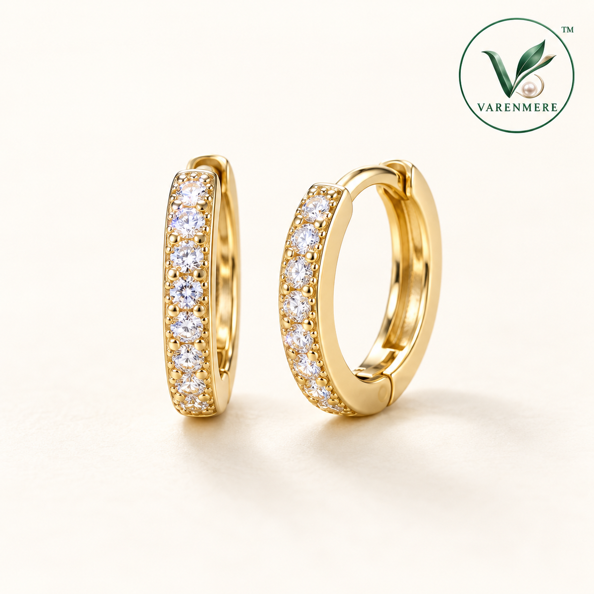 Varenmere™ Pavé Huggie Hoop Earrings
