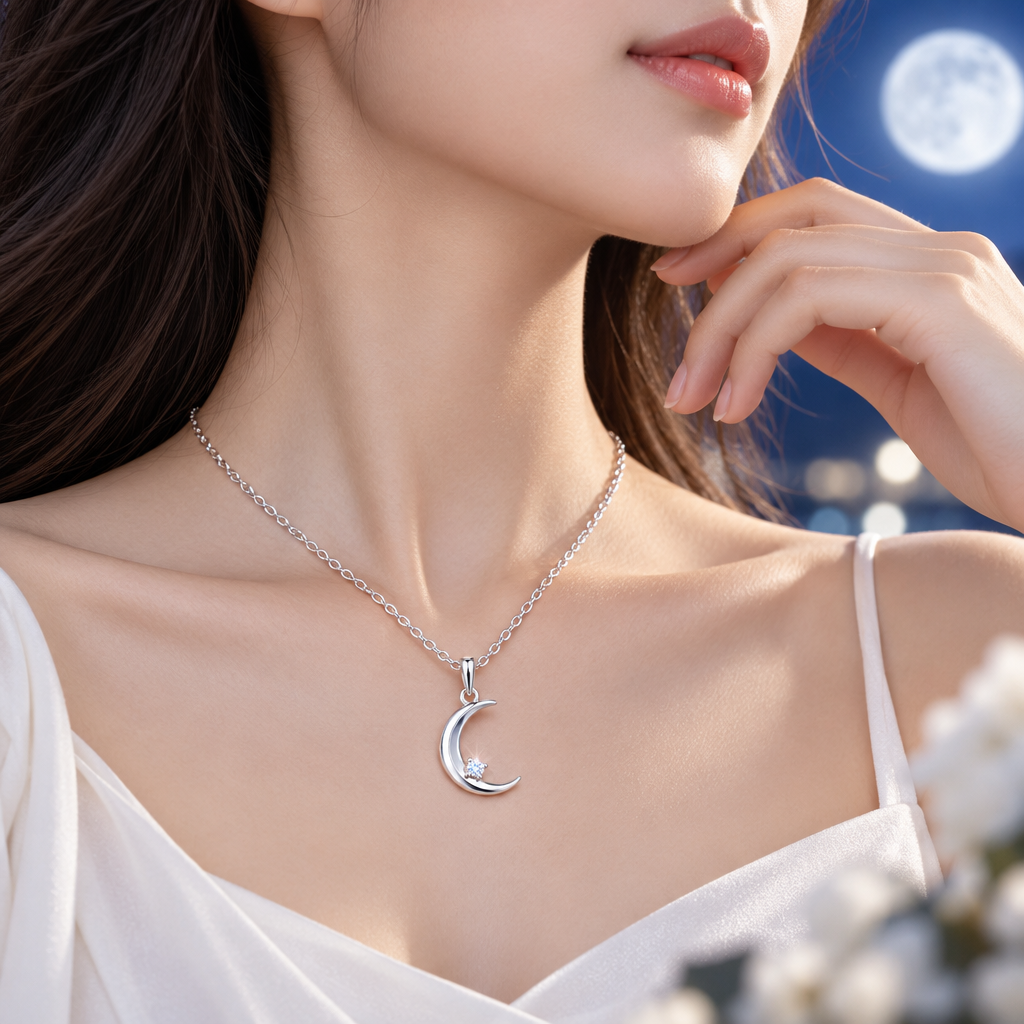 Varenmere™ Crescent Moon Crystal Necklace