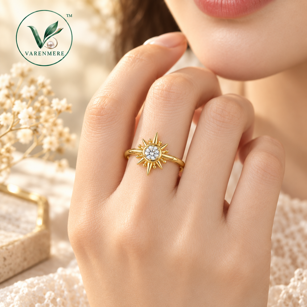 Varenmere™ Sunburst Crystal Statement Ring