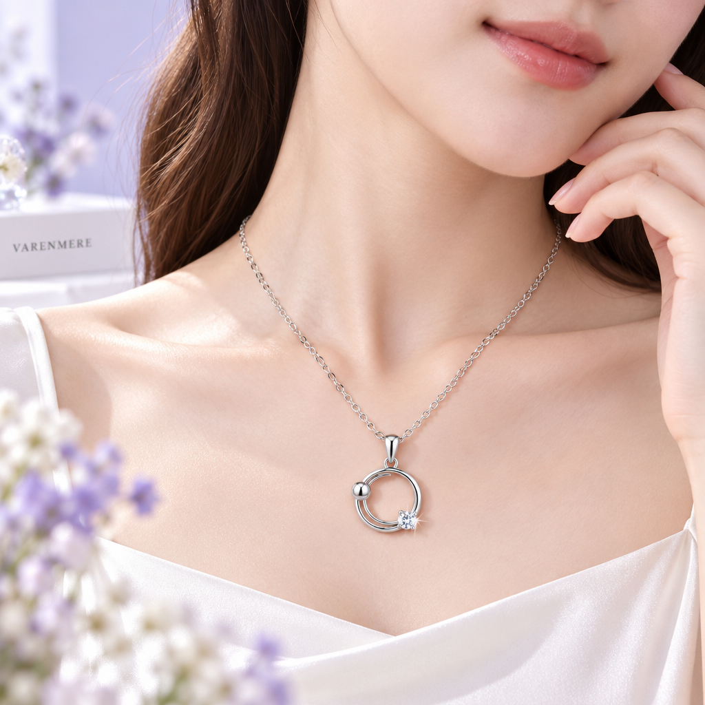 Varenmere™ Orbital Crystal Pendant Necklace