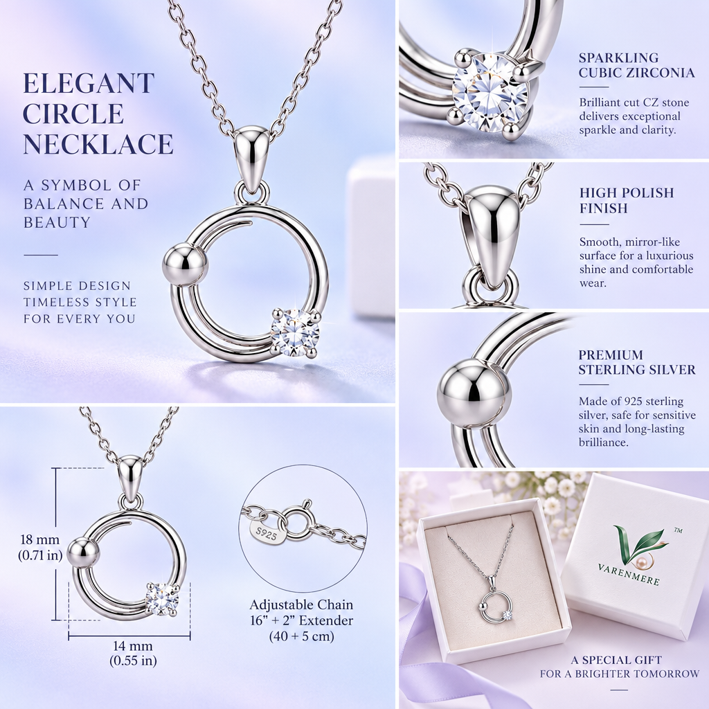 Varenmere™ Orbital Crystal Pendant Necklace