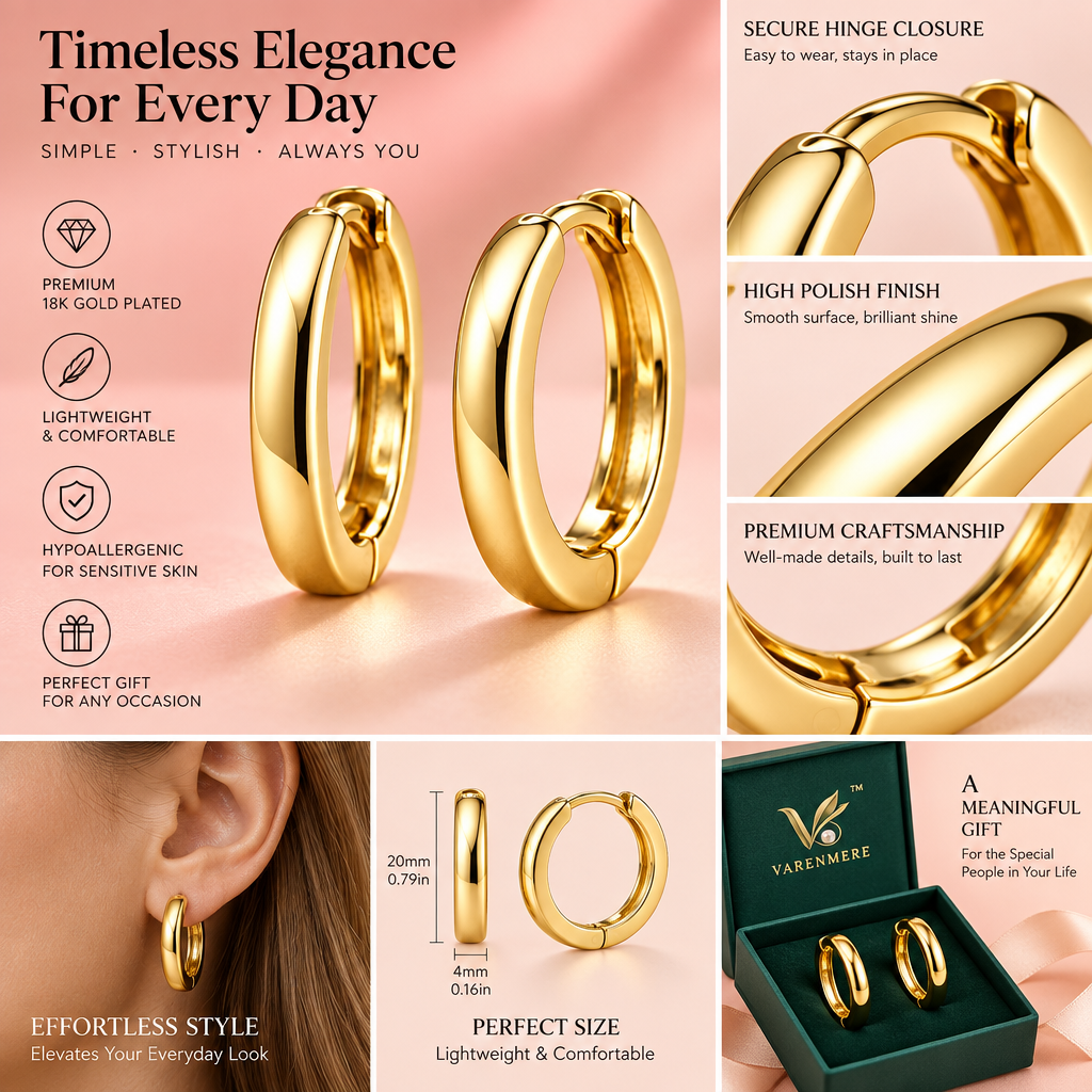 Varenmere™ Sculpted Oval Hoop Earrings