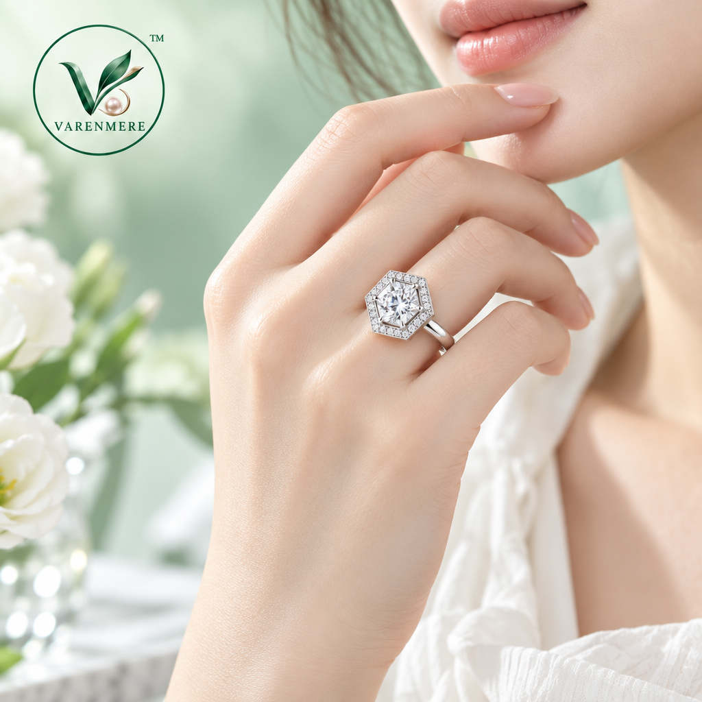 Varenmere™ Hexagon Crystal Statement Ring