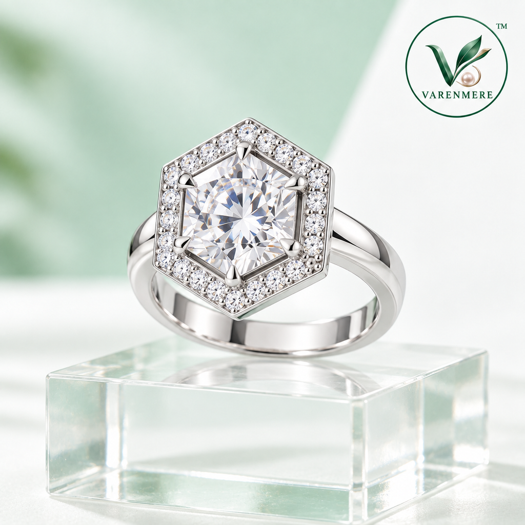 Varenmere™ Hexagon Crystal Statement Ring