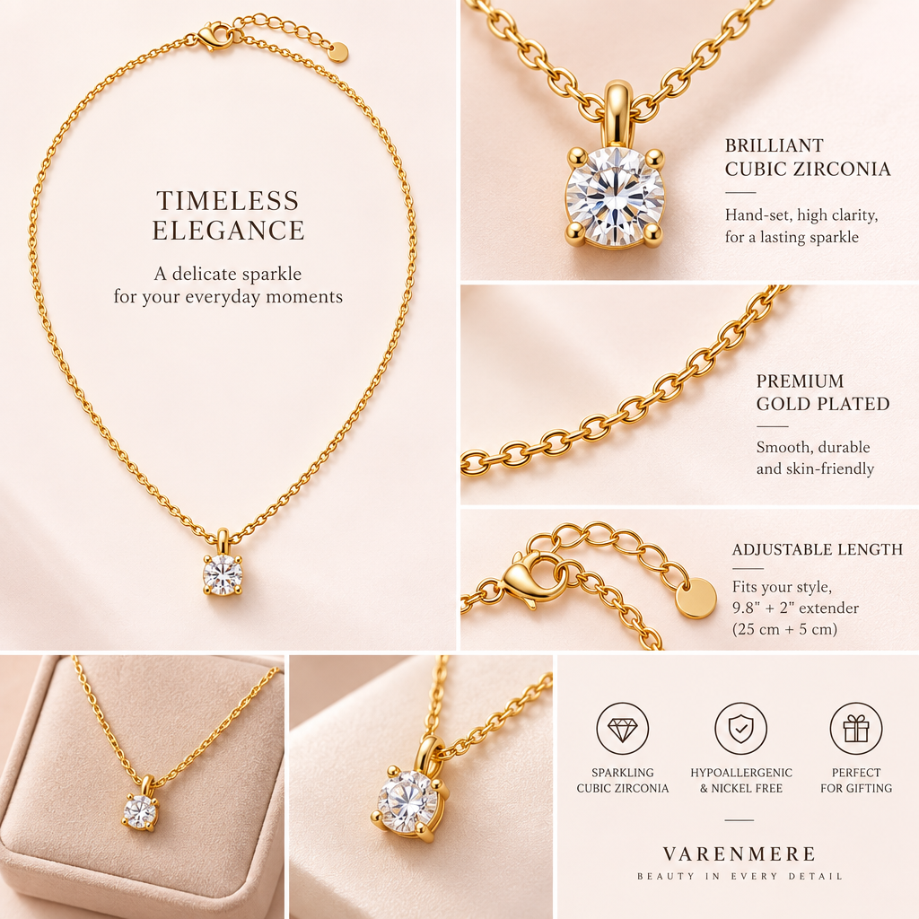 Varenmere™ Classic Solitaire Pendant Necklace