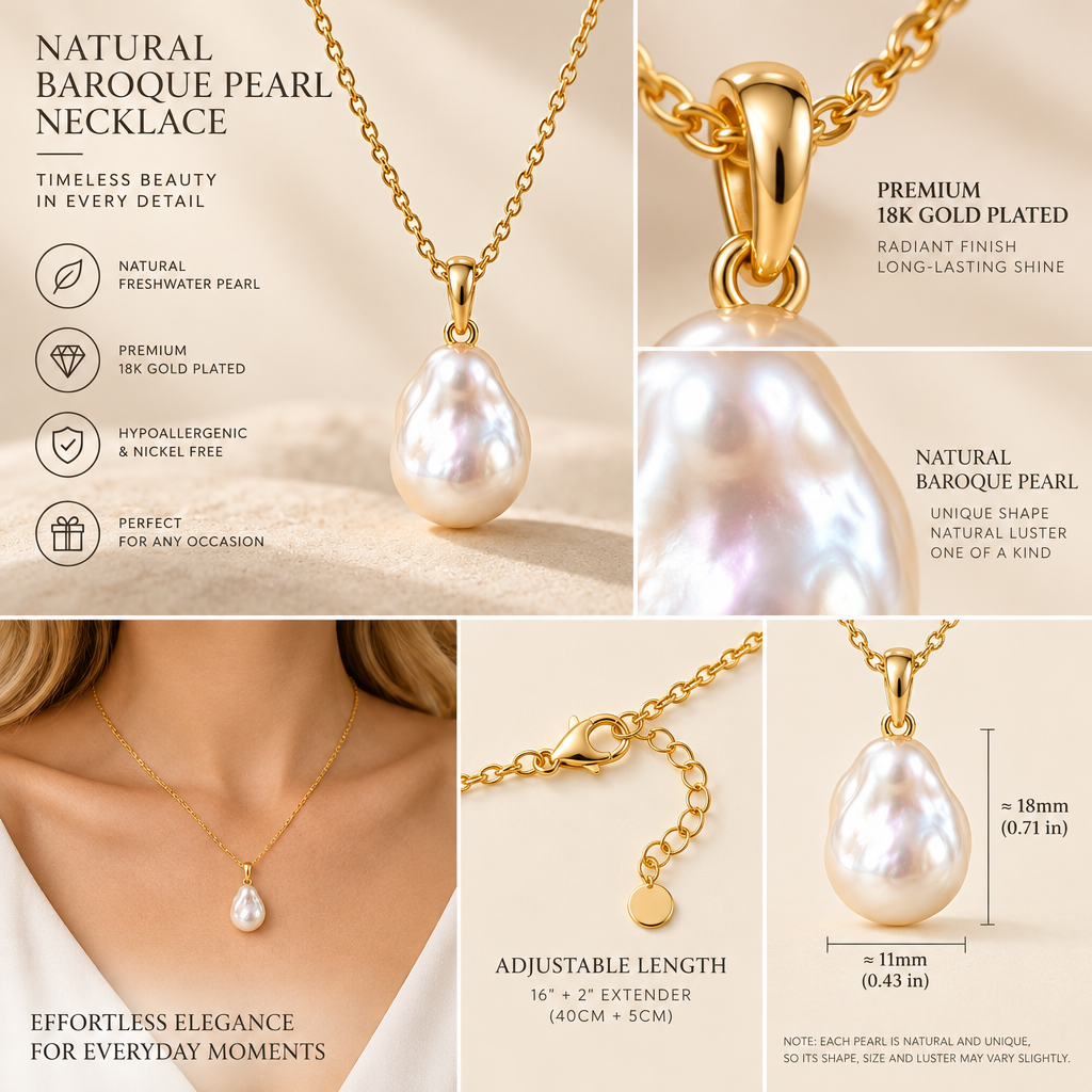Varenmere™ Baroque Pearl Pendant Necklace