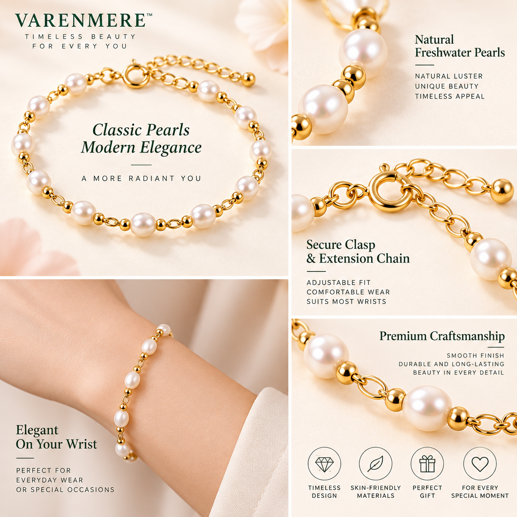 Varenmere™ Pearl & Chain Layering Bracelet